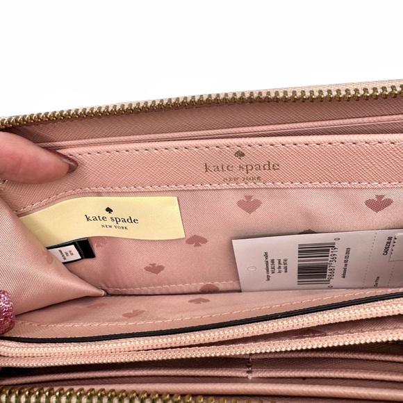 Kate Spade Flamingo Large Continental Wallet “By The Pool” Pebbled Leather - Picture 9 of 10